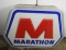 Marathon Plastic Sign with Can