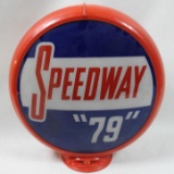 Speedway 79 Blue Background Gas Globe