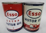 Two Esso Five Quart Cans