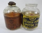 Beaver Penn and Republic Wartime Oil Bottles