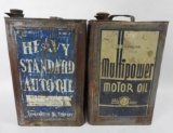 Standard Oil and Multipower Five Gallon Cans