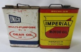 Unico and Imperial Two Gallon Cans