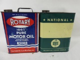 National and Rotary Two Gallon Cans