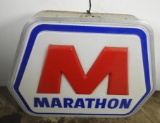Marathon Plastic Sign with Can