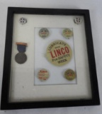 Framed Lot of Linco Pinbacks