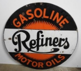 Refiners Gasoline Motor Oils Porcelain Sign