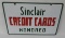 Sinclair Credit Cards Porcelain Sign