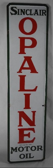 Sinclair Opaline Vertical Porcelain Sign