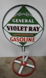 General Violet Ray Gasoline Curb Sign