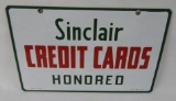 Sinclair Credit Cards Porcelain Sign