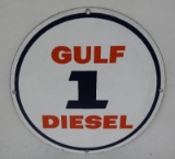 Gulf Diesel 1 Porcelain Pump Plate