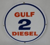 Gulf 2 Diesel Porcelain Pump Plate