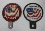 Pair of American Flag License Plate Toppers