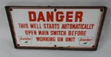 Sinclair Danger Porcelain Sign