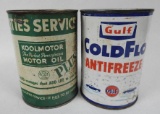 Gulf and Cities Service Quart Cans