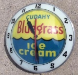 Cudahy Blue Grass Ice Cream Double Bubble Clock