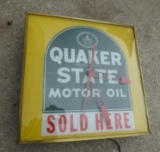 Quaker State Motor Oil Sold Here Clock