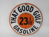 That Good Gulf Gasoline Porcelain Pump Plate