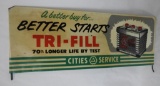 Cities Service Batteries Tin Sign
