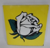 White Rose Porcelain Sign