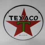 Texaco Black T Porcelain Sign