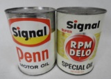 Signal Penn and RPM Delo Quart Oil Cans