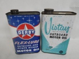 Derby and Vistay Flat Outboard Quart Cans