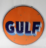 Gulf Porcelain Curb Sign
