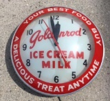 Goldenrod Icecream and Milk Double Bubble Clock