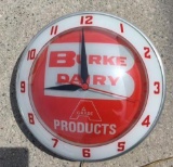 Burke Dairy Grade A Products Double Bubble Clock