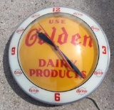Use Golden Dairy Products Double Bubble Clock