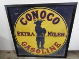 Conoco Gasoline Tin Smaltz Sign