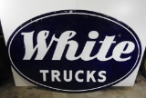 White Trucks Large Porcelain Sign