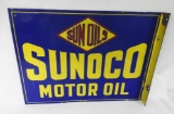 Sunoco Motor Oil Porcelain Flange Sign