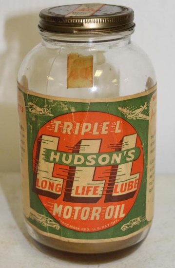Hudson LLL One Quart Oil Bottles War Time