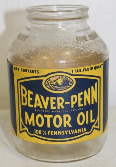 Beaver Penn Freedom One Quart Oil Bottle War Time