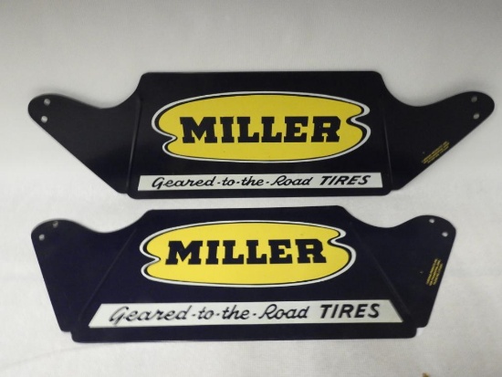 Miller Tires Tin Stand Signs