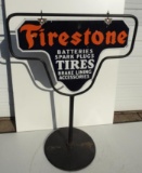 Firestone Tires Porcelain Curb Sign