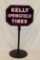 Kelly Springfield Tires Porcelain Curb Sign with Base