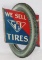 Graphic G&J Tires Tin Flange Sign