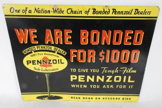 Pennzoil Bonded Tin Sign