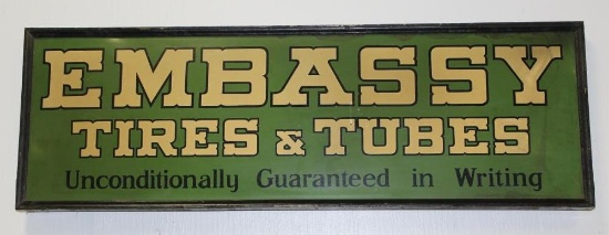 Embassy Tires Horizontal Single Sided Tin Sign