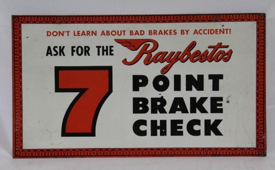 Raybestos 7 Point Brake Check Single Sided Tin Sign