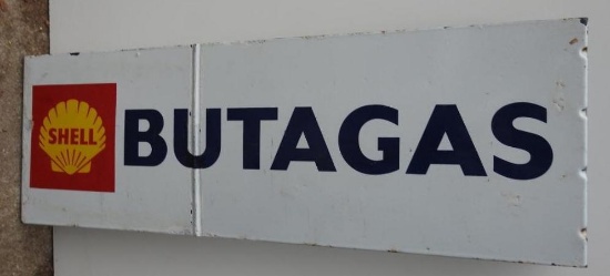 Shell Butagas Porcelain Flange Sign
