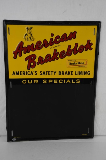 American Brakeblock "Our Specials" Metal Menu Board Sign (TAC)