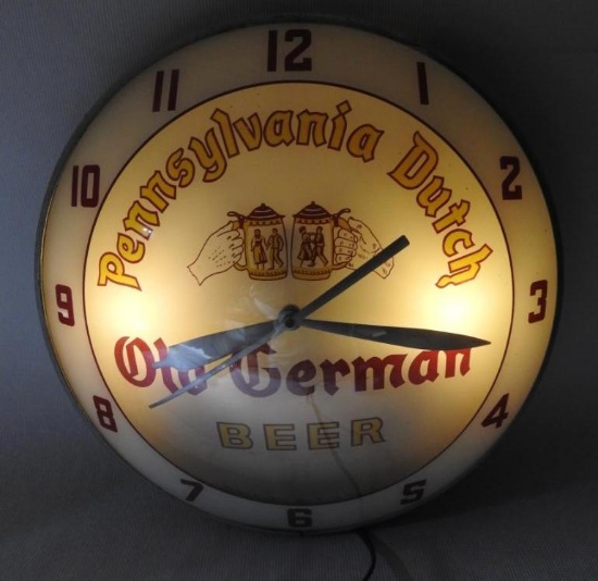 Old German Beer Double Bubble Clock