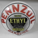 Pennzoil Ethyl One Piece Baked Gas Pump Globe