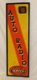 United Motor Service Auto Radios Single Sided Tin Vertical Sign