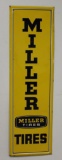 Miller Tires Single Sided Tin Vertical Sign
