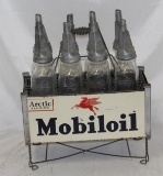 Mobiloil Gargoyle Bottle Rack with Complete Set of Diamond Filpruf Bottles